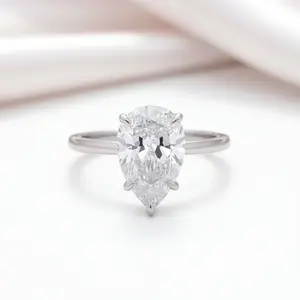 3.5 Carat Pear Cut White Gold Engagement Ring
