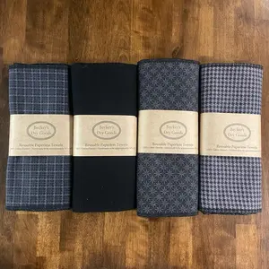 Darker  6 Pack Eco-Friendly Kitchen Paper Towel Replacement 100% Cotton Flannel 10x12, Machine Washable, Reusable