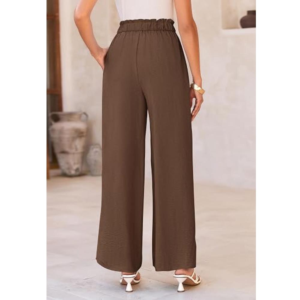 PRETTYGARDEN Women's Wide Leg Work Pants Business Casual High Waisted Loose Palazzo Trouser Summer Clothes