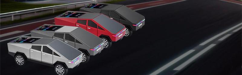 WS-580 Bluetooth Pickup Truck Speaker with Display Screen, HD Sound, TWS Pairing, FM Radio, Hands-Free Calling, LED Party Lights, Gray