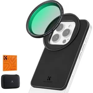 K&F Concept 6.1 inch Magnetic Lens Filter Mount Adapter with 67mm Variable ND2-32 Filter Compatible with iPhone, Compatible with 16/15/14/13/12, 16/15/14/13/12 Pro