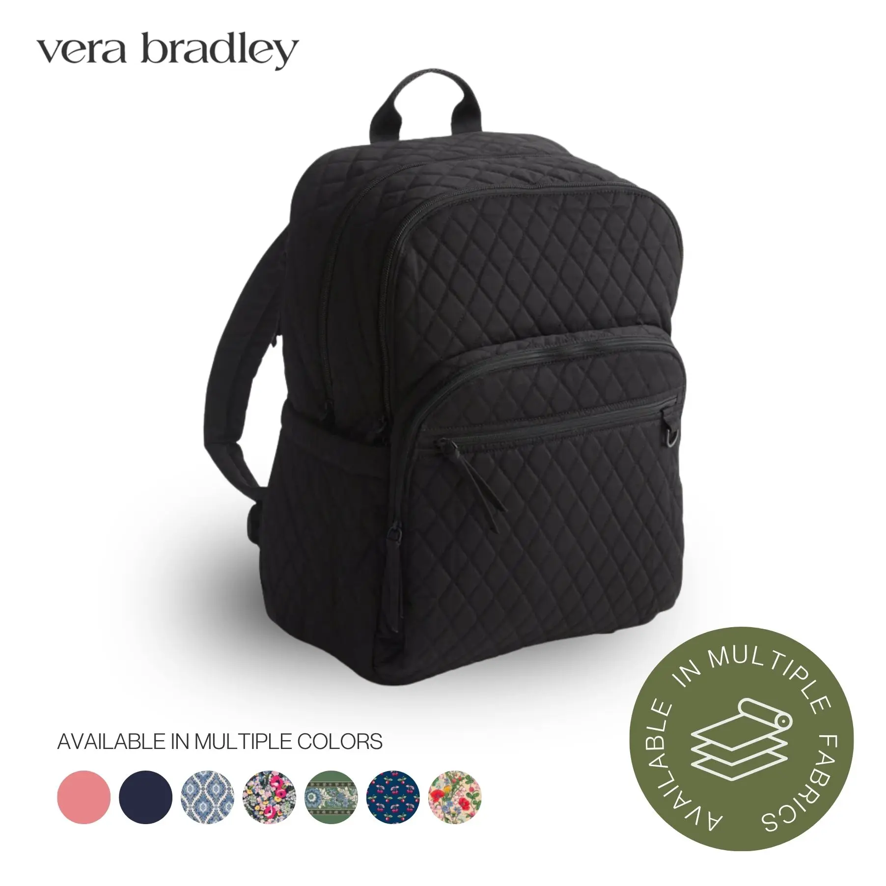 Vera Bradley Large Bancroft Backpack | Multiple Fabrics, Colors & Patterns | 15" Laptop Travel, School & Work Bag