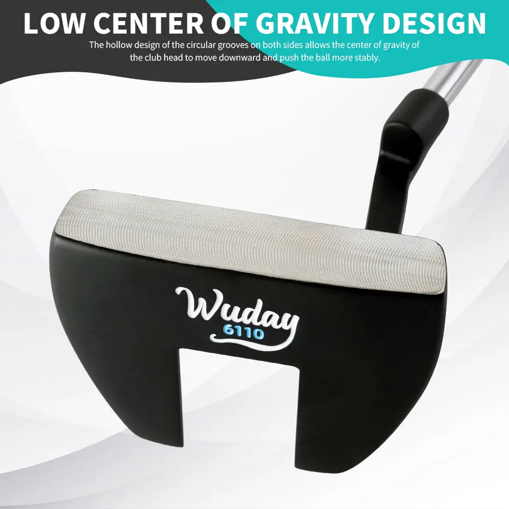 WUDAY Men's Mallet Shape Golf Putter, Forged Club Head, Stainless Steel Shaft, Anti-Slip Rubber Grip for Secure Hold, Low CG Ultra-Low Center of Gravity for Golf Putting, Left Handed/Right Hand