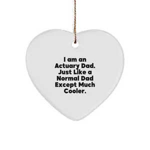 Funny Actuary Gifts from Dad, Heart Ornament, Christmas Unique Presents for Actuary Men, Actuary Heart Shaped Decoration