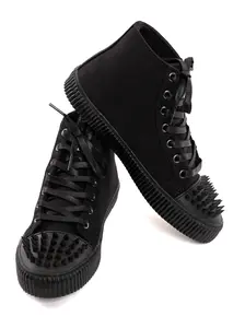 Spiked Twill Sneaker Boot - T.U.K.