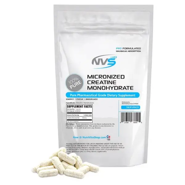 NVS 100% Creatine Monohydrate Capsules (700mg Per Cap)