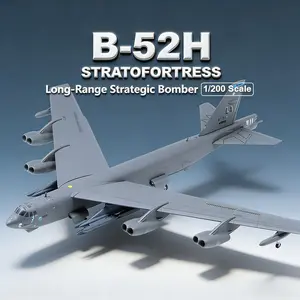 B-52H Long Range Jet-Powered Strategic Bomber Plane Fighter Model 1/200 Military Aircraft Die-cast Airplane Models for Commemorate Collection or Gifts