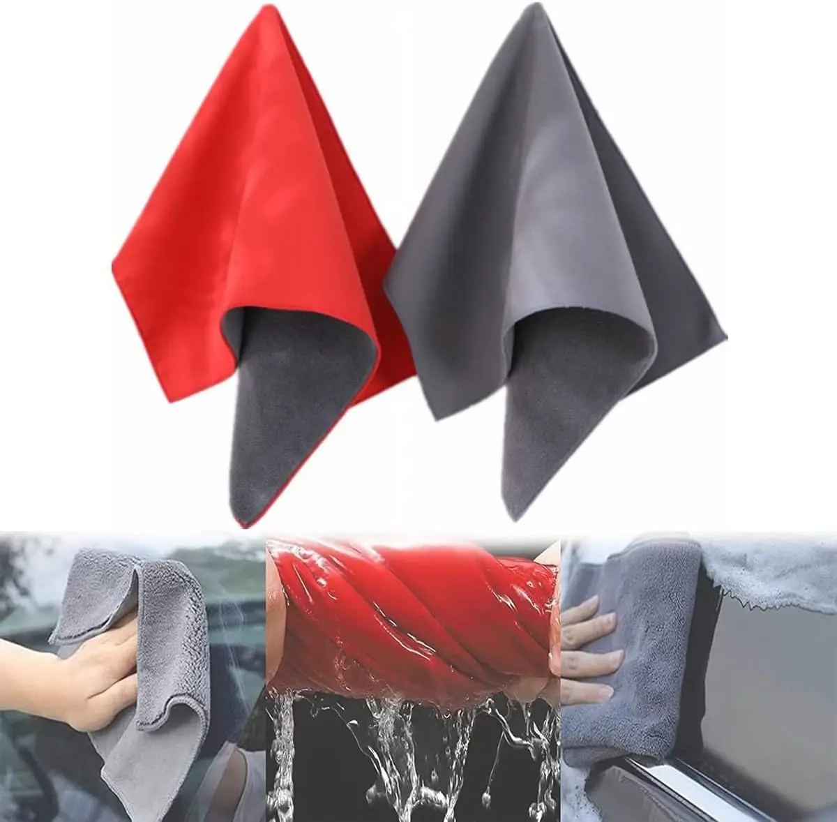 Car Drying Towel, Premium Double Sided, Suede Towel For Car, 12" x 30" Microfiber Towels for Cars, Thick Scratch-Free Cloth for Car Body Polish, Car Detailing Supplies