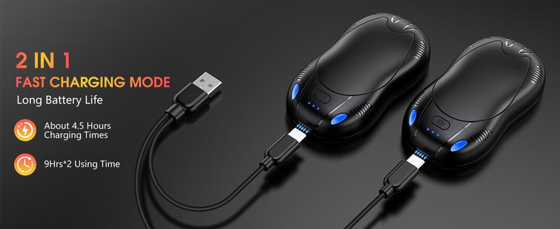 FANDLISS 2 Pack Magnetic Hand Warmers , Double-Sided Intense Heating, Long-Lasting Warmth ,Portable Heater for Outdoors, Hunting, Golf & Camping , Valentine's Day Gift