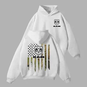 Ram Trucks Blue Camo Flag Hoodie, Sweatshirt, T-Shirt, Ram 1500 2500 Vintage Pullover, Off Road Truck Graphic Hoodie, Pickup Truck Fan Gear, Unisex Streetwear