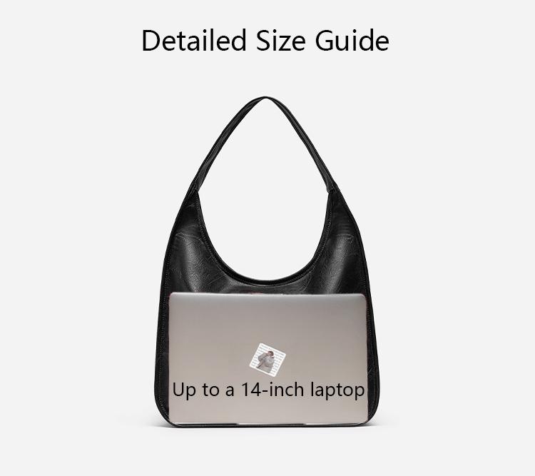 NewBella Luna Pro Shoulder Bag in PU Leather - Sleek Solid Color Top Handle Bag with Zipper Closure for School & Commute - 48x12x44 cm Daily Commuting PurseFallFreshness