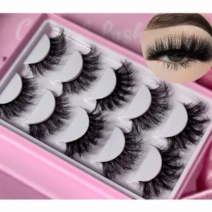 5 Pairs Fluffy Lashes 12mm-25mm Faux Mink Eyelashes Book Versatile Styles Makeup