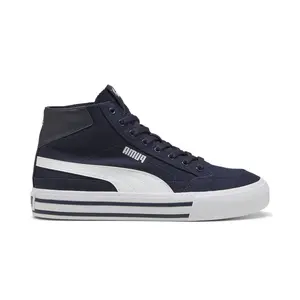 PUMA Mens Court Classic Vulcanized Mid Formstrip Lace Up Sneakers Shoes Casual - Blue