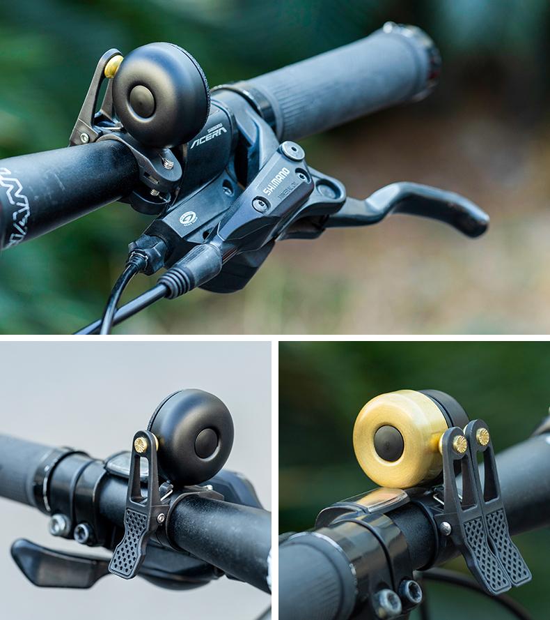 ROCKBROS Bike Bell, Copper Alloy Bike Bell, Loud Sound Classic Bike Ring Bell for Adults, for 0.82’’-0.9’’/21-23mm Handlebar Diameter