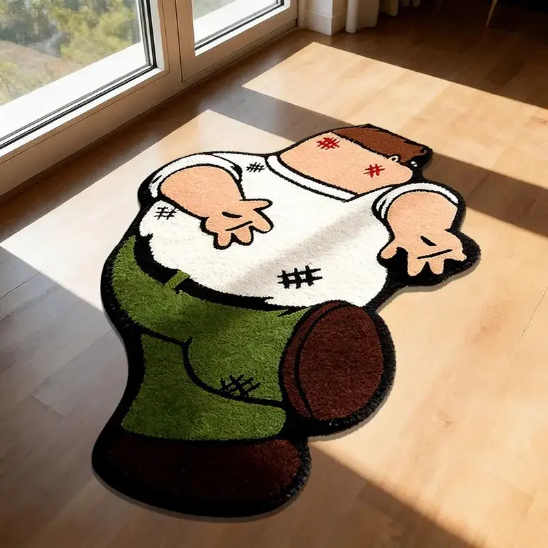 Anime Cartoon Carpet, Cozy Area Rug, Soft Plush Irregular Area Rug with Creative Modern Abstract Design, Fun Home Decor for Living Room or Bedroom