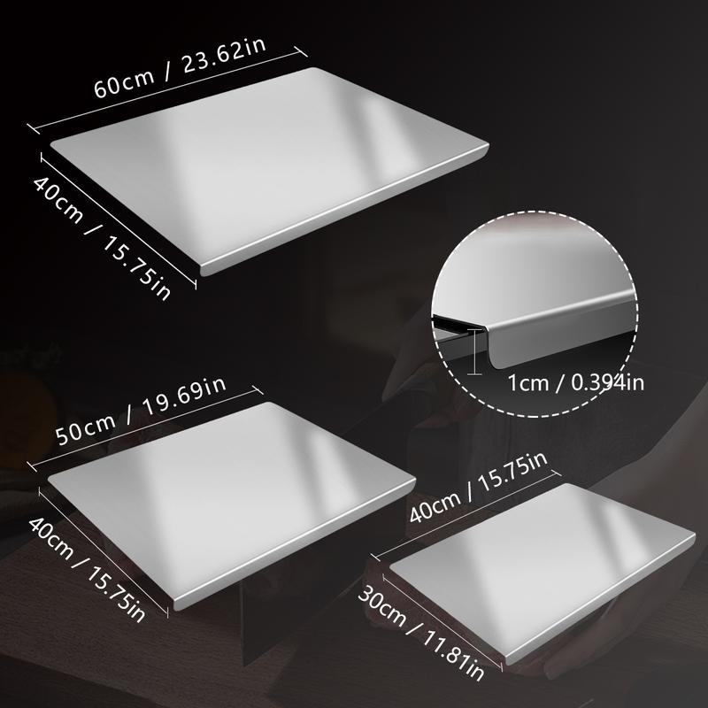 Premium Stainless Steel Kitchen Cutting Board, Non-slip Rubber Base, Heavy Duty Chopping Board for Meat Vegetables, Kitchen Gadgets, Christmas, Thanksgiving Gifts for Motherl, Family