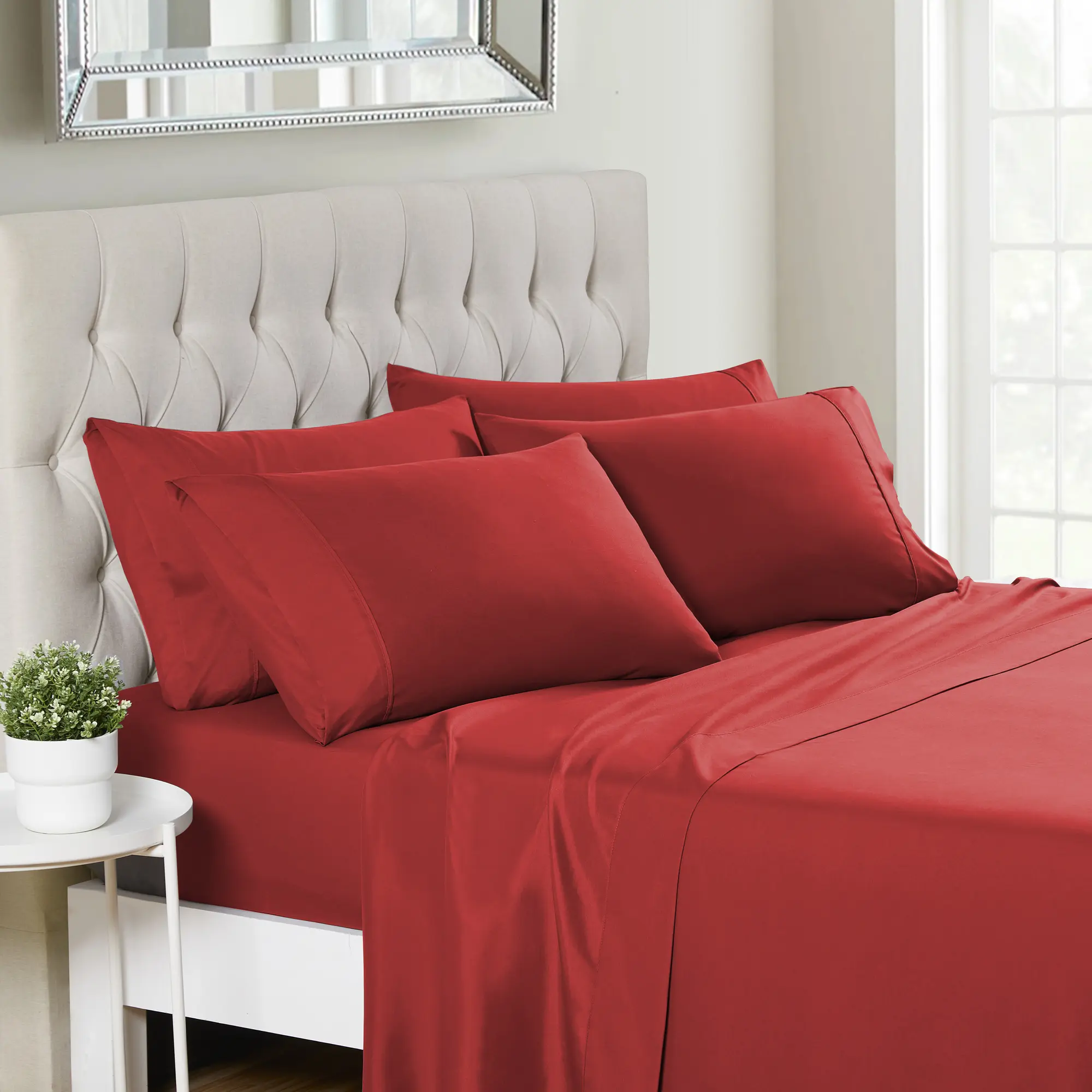 Sweet Home Collection 6-Pc High-Quality Soft Durable Microfiber Bed Set, 16" Deep Fit, Various Colors Sheets & Pillowcases