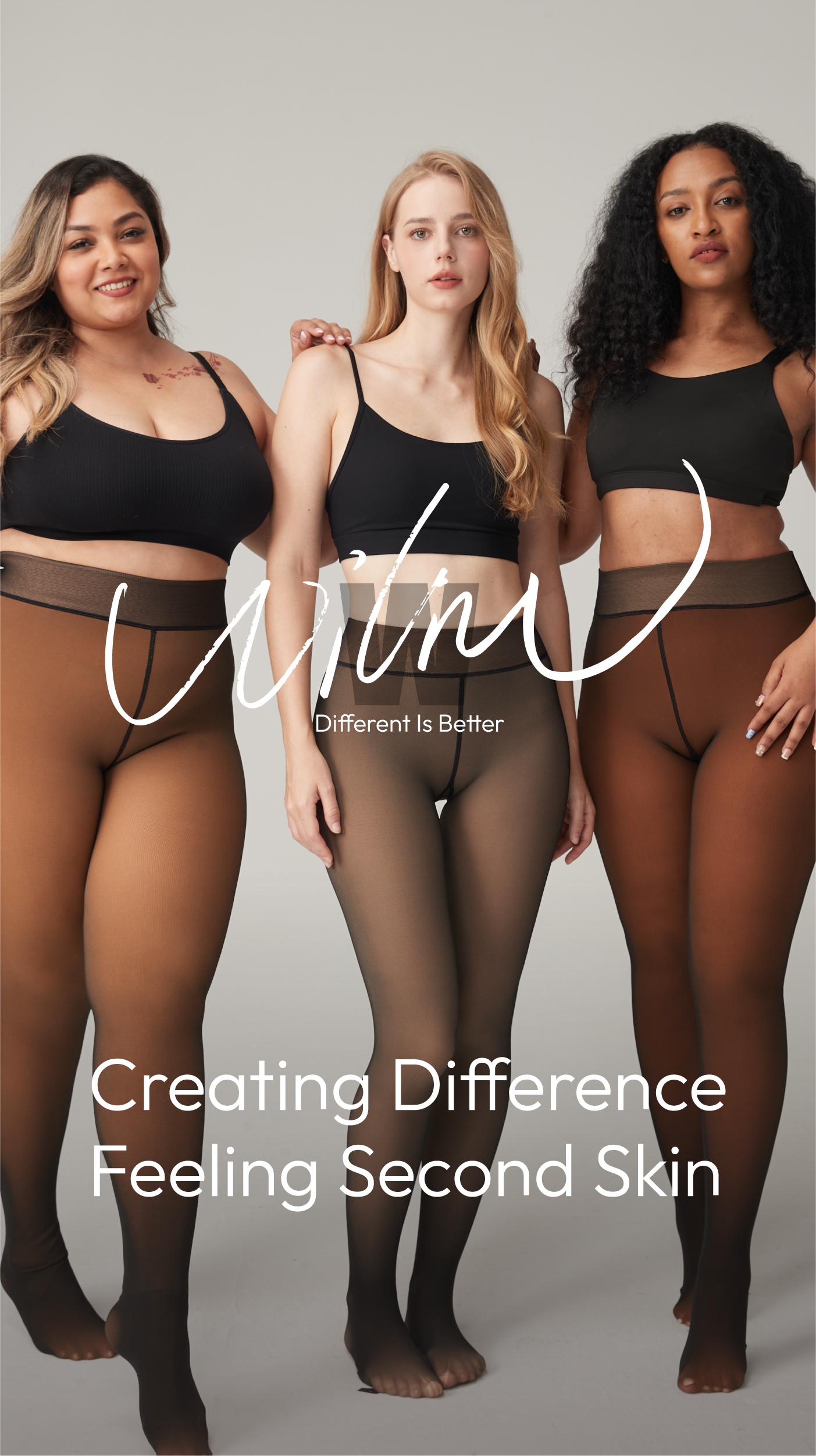 WiliW Fleece Lined Tights for Women Fake Translucent Warm Comfort Pantyhose Shapewear Leggings Sheer Thick Tights for Winter Fit Womenswear Basic Style