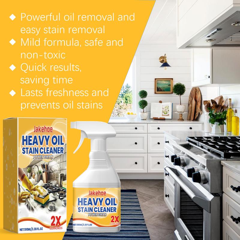 Heavy Oil Stain Cleaner, 1 Count Oil Stain Cleaner Spray with Sprayer, Cleaner Treatment Agent, Stain Remover, Household Cleaning Product for Kitchen Stove, Range Hood, Cleaning Supply, Interior Cleaner, Kitchen Cleaning Supplies, Deep Stain Remover