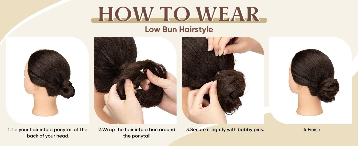 Twicebeauty 2PCS Chignon Donut Bun Hairpiece Synthetic Fiber Hair Buns Extension updo Easy to Wear for Fashionable Women Girls Daily Party Use