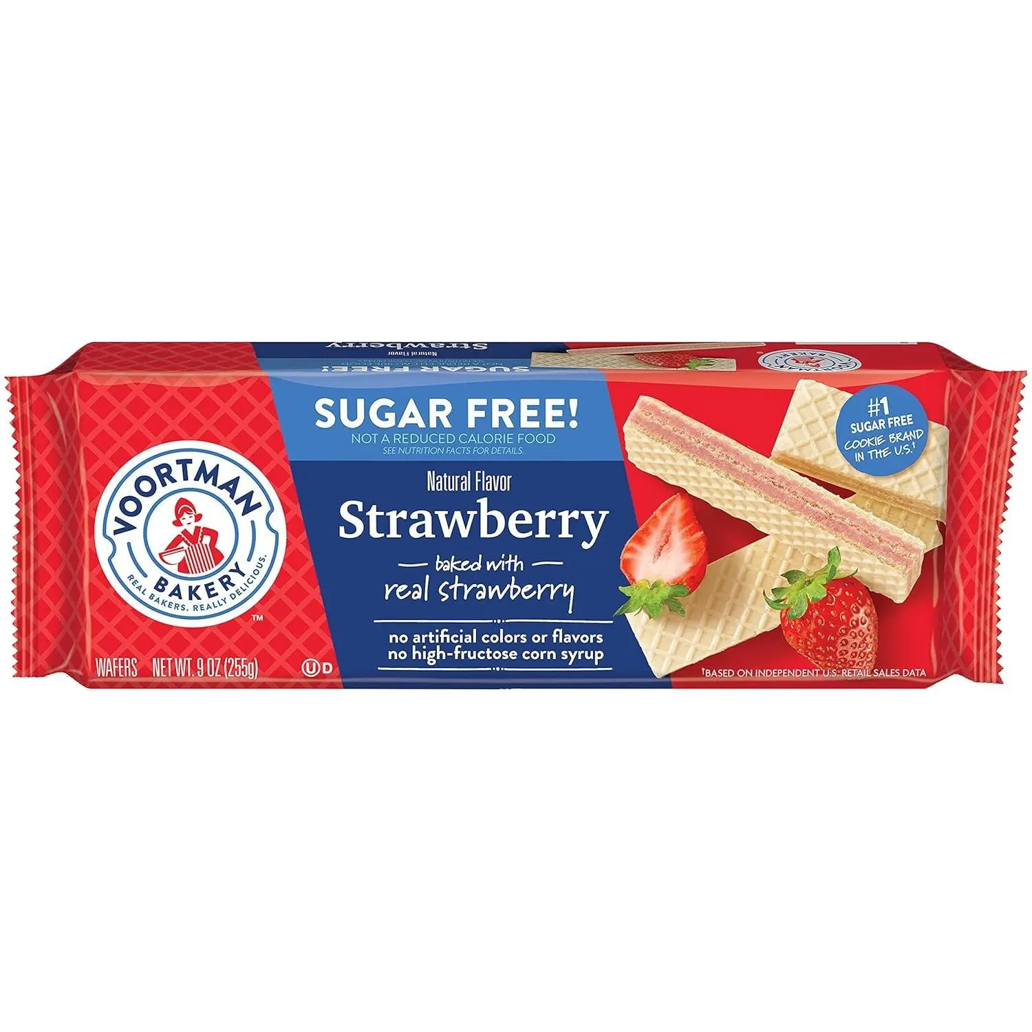 Voortman Sugar Free Strawberry Wafers 9oz 6 Pack