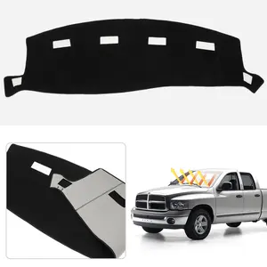Canvcle Custom Fit 2002-2005 Dodge Ram 1500 & 2003-2005 Ram 2500/3500 Dash Cover Polyester Non-Slip Dashboard Mat Sunshade UV Protection Anti-Glare Truck Accessories