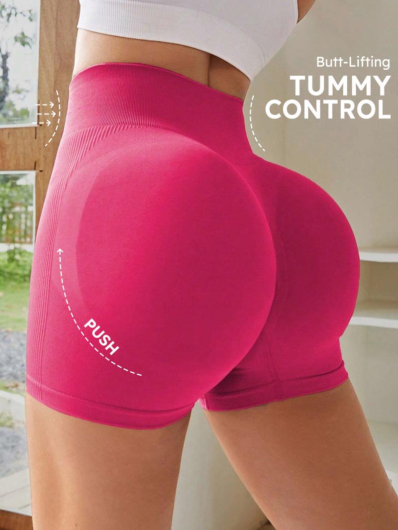 High Waist Tummy Control Side-Ribbed Butt-Lifting Seamless Shorts