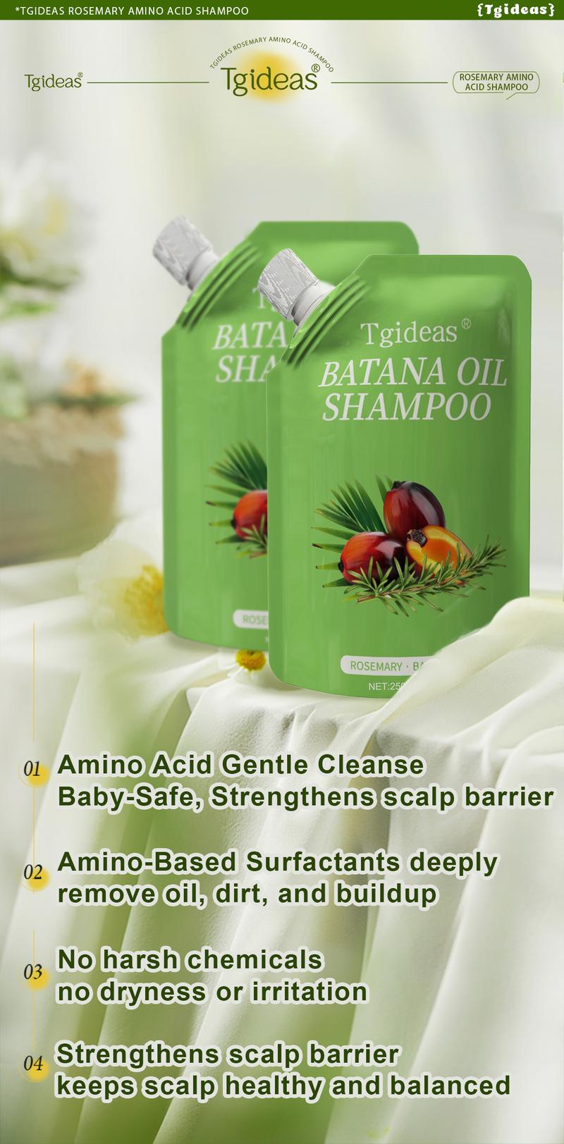 Tgideas Rosemary Batana Oil Shampoo - Promotes hair growth, strengthens hair strands, cleanses hair, contains natural extracts to care for hair, daily hair care 250ml (8.45oz).