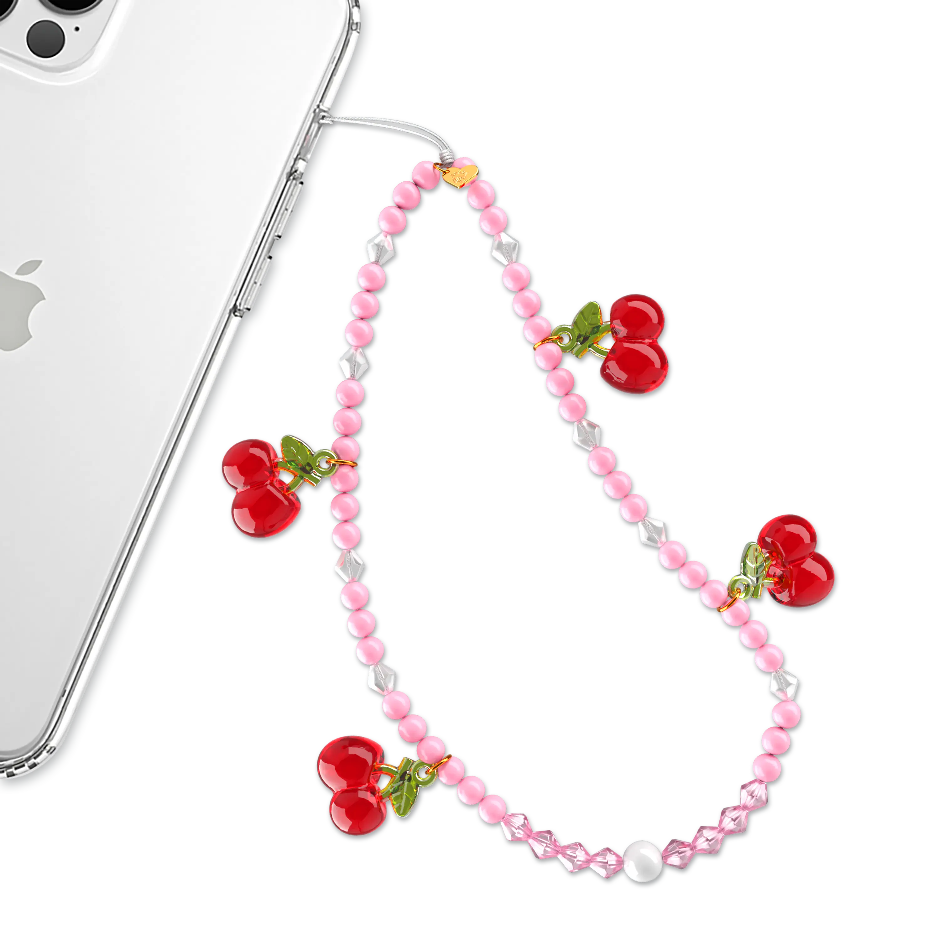 Velvet Caviar Sweet Cherry Motif Cell Phone Charm - Premium Handmade Smartphone Lanyard Accessory, Stylish Durable Fit for iPhone & Android, Ideal Valentine & Holidays Gift for Mobile/Cellphone Users
