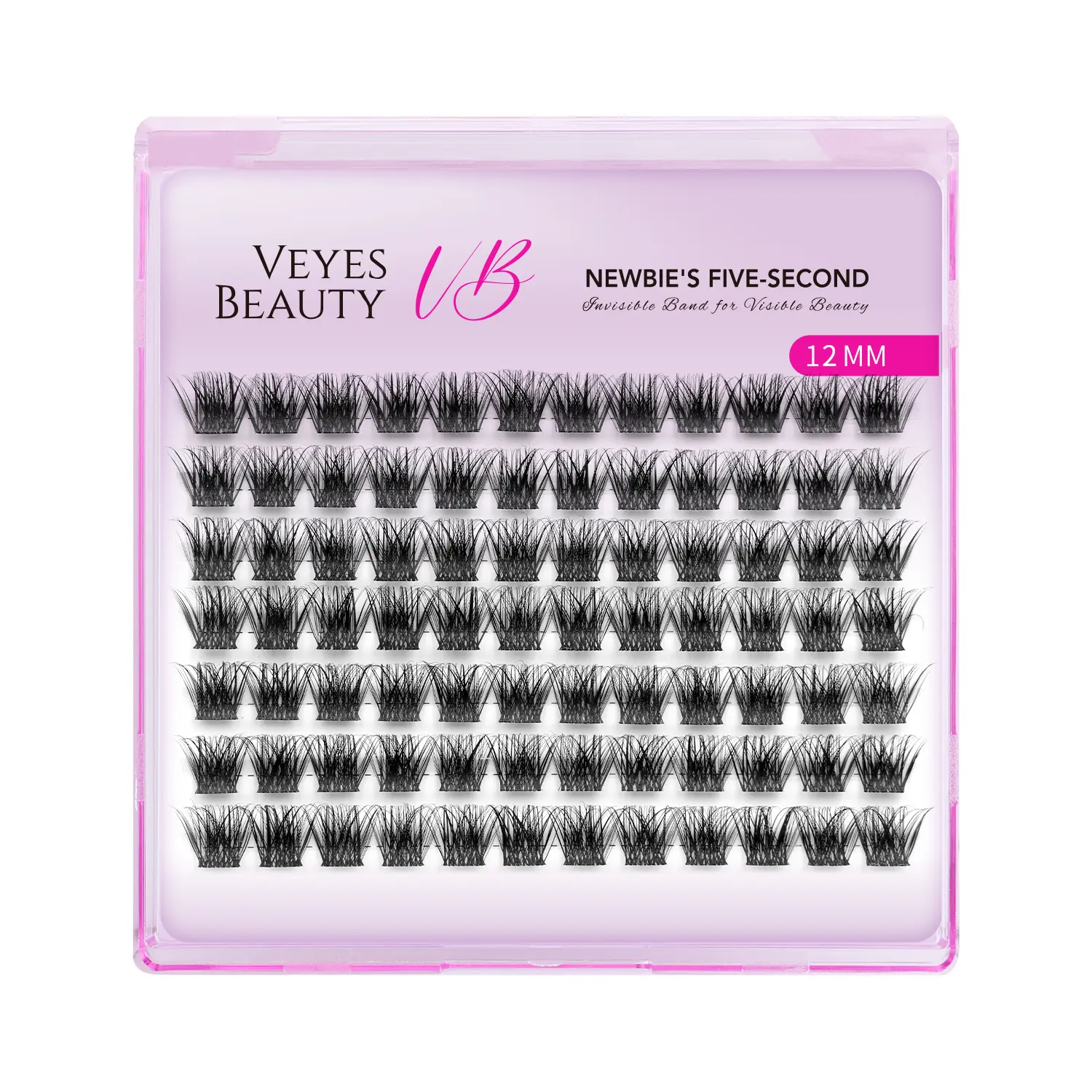 VEYESBEAUTY VB-Siren Cluster Lash Single Length Refill & Replacement OptionFor Mixed Length Invisible Band Lashes Eyelashes Newbie's Five-Second Volume Wispy Soft Comfortable Mini Tray Makeup Cosmetic for Self Application at Home,sunscreen