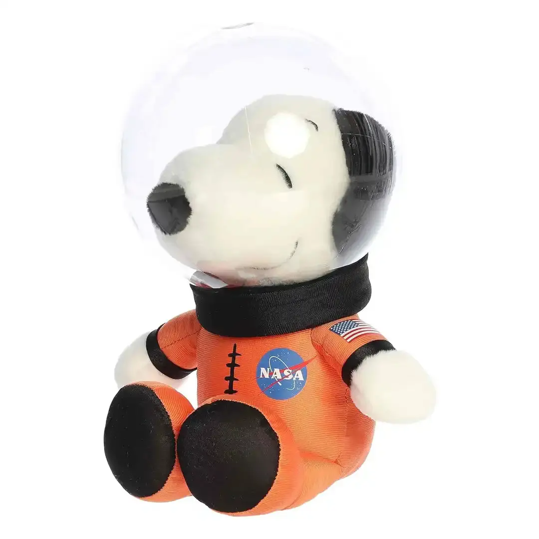 Aurora 10" Orange Space Suit Snoopy Stuffed Toy with Helmet, Free from Bean Pellets Soft Fabric, 7.5"x6"x10" Durable Build, Cute Collectibles, Endless Cuddles, Imaginative Adventures Replica, Suitable for 12+ Years, 12 Years Above