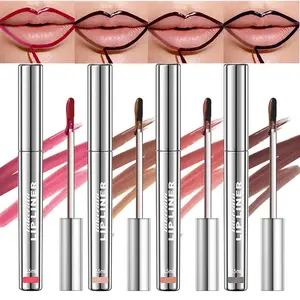 【Mother's Day Gifts】Shop Clearance 4Pcs Peel Off Lip Liner Stain Set Waterproof Nude Matte Lip Tint Non-Fading Long-Lasting Color Hold Vegan Cruelty-Free Makeup Lipliner,lip combo kit,lip products,eyebrow tint, Peel Off Lip Stain
