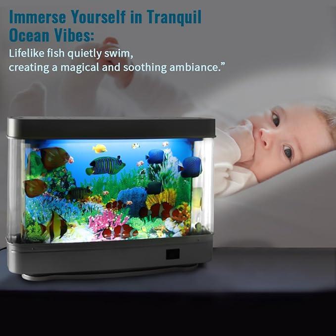 Artificial Tropical Fish Tank lamp Decorative Sensory Aquarium Lamp Virtual Move Ocean  Mood Night Light Room Table Decoration Ornaments