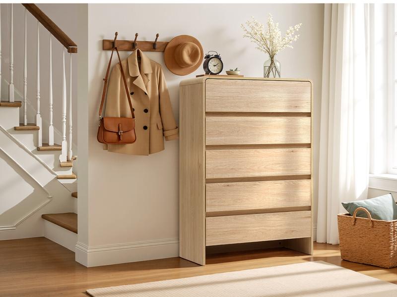 AMERLIFE 5/6/7 Drawer Dresser for Bedroom, Modern Chest of Storage Drawers with Rounded Corners, Cabinet Organizer for Closet, Apartment, Nursery/Best Gift Ideas/Christmas Gifts