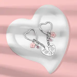 2 Pcs Mother/Father Daughter Heart Matching Keyring Keychain Set Gifts For Mom Mothers Day Gifts from Daughter