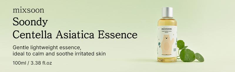 [mixsoon Official Shop] Soondy Centella Asiatica Essence 3.38 fl.oz / 100ml - Instant Hydrating & Soothing Essence for Sensitive Skin, Korean Skincare for Glass Skin