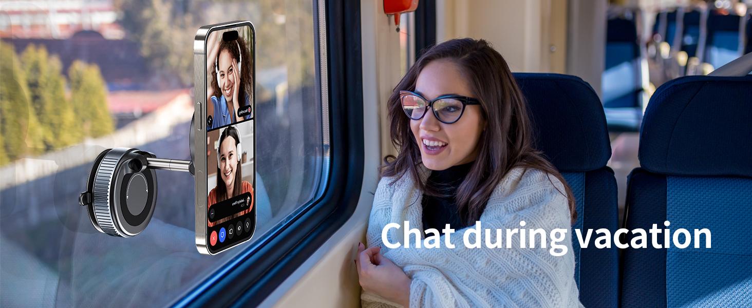 Guccqueen Universal Magnetic Car Phone Holder Strong Vacuum Suction Cup Mount for All Smartphones & Vehicles Foldable Design Works on Dashboard Gym & Bathroom Mirrors