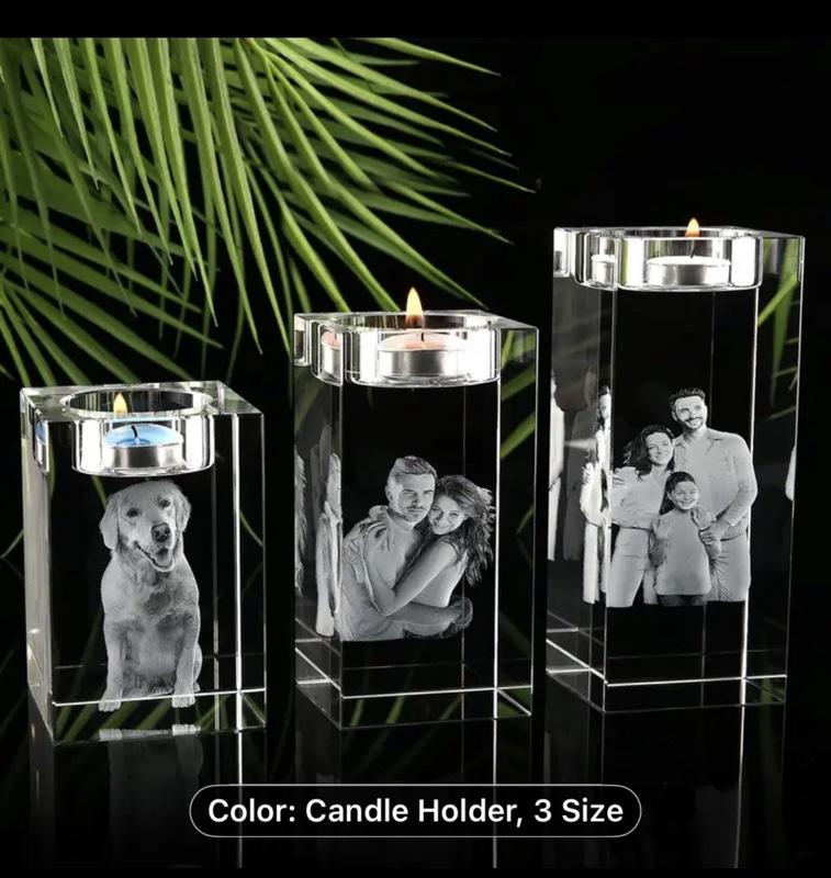 GANOVA 3D Crystal Photo Frame with Laser Engraving - ized with Your Own Photo & Text, Custom Name/Message, Horizontal/Vertical Display, Desktop Picture Frame for Birthdays,, Valentines - Gift for Women, Men, Pets -