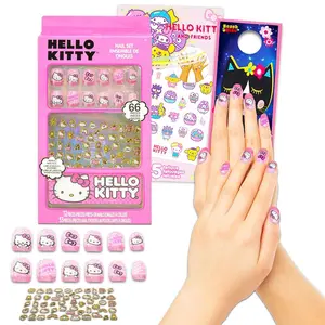 Nail Art Stickers Set for Girls - Bundle with Hello Kitty Stick On Nails Plus Tattoos, More for Hello Kitty Party Supplies | Hello Kitty Press On Nails for Kids