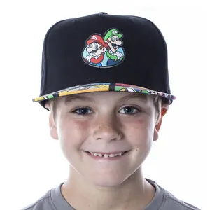 Nintendo Super Mario and Luigi Character Youth Flat Bill Adjustable Snapback Hat