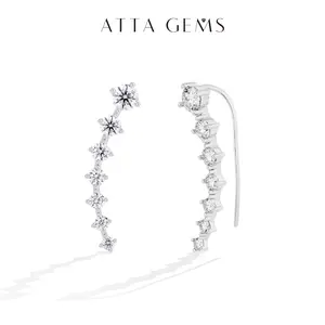 ATTAGEMS Special Design D VVS1 Color Lab-Created Moissanite Earrings for Women 925 Sterling Silver Earrings Birthday Valentine's Day Gift Hypoallergenic Fine Jewelry E066 summerwins,summerwins