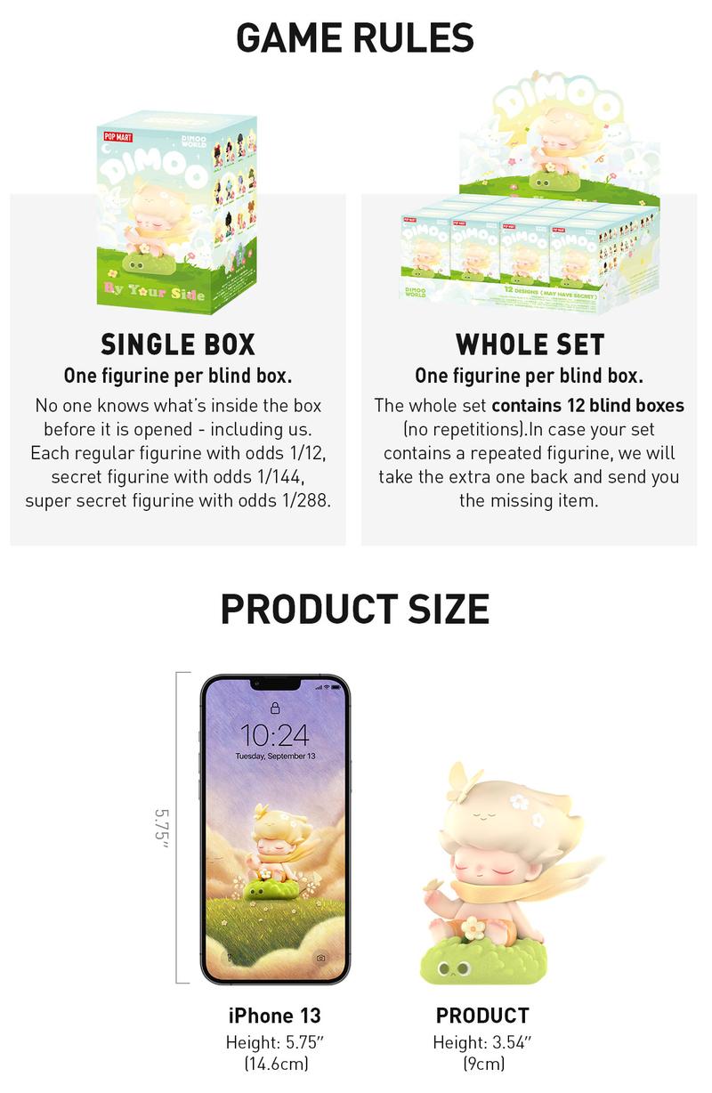 POP MART DIMOO By Your Side Series Figures, Blind Box POP MART DIMOO By Your Side Series Figures, Blind Box