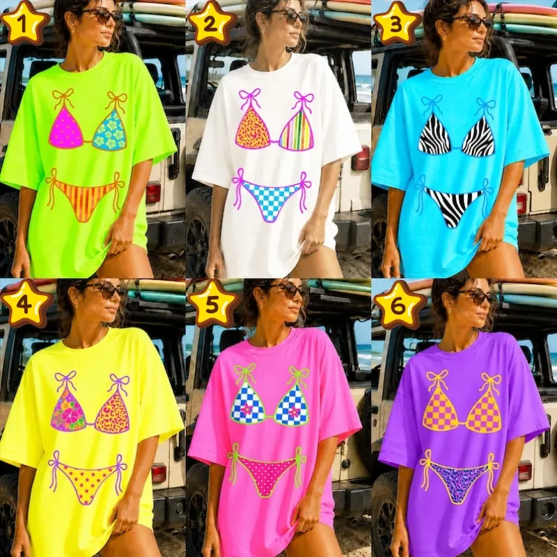 Comfort Colors Oversize T-Shirt – Fun Summer Bikini Graphic Tee, Pool Party Shirt, Vacation Outfit, Beachwear Top, Funny Summer Tee, Trendy Casual Shirt
