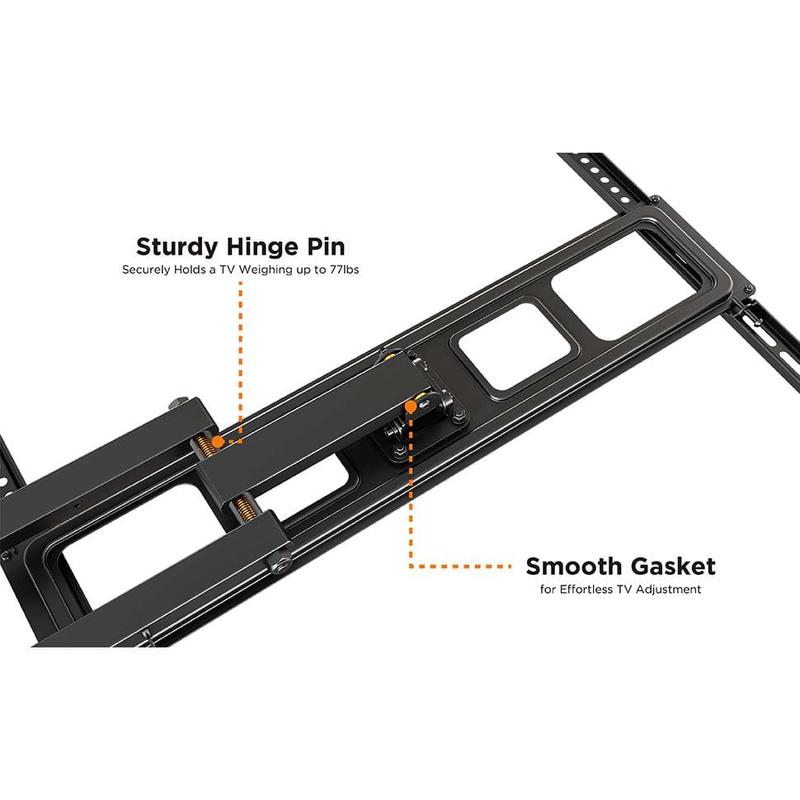 Full Motion Dual Arm TV Wall Mount for 37 in. - 70 in. Flat Panel TV's with 25 Degree Tilt, 77 lb. Load Capacity