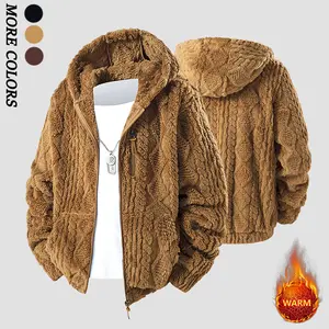 Men's Winter Fleece Hoodie – Thick, Warm Jacket; Features a Zippered Front Closure; Perfect for Various Occasions Such as Everyday Commutes and Weekend Outings, Making It a Versatile Piece in Any Man's Wardrobe. Casual Coats