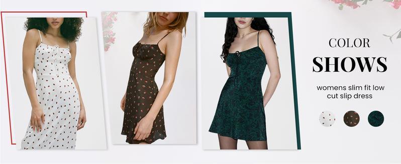 Tanming Women's Floral Dress Low-Cut Square Neck Spaghetti Strap Tie Bodycorn 90s Y2k Sun Dresses Springfresh Casual Wear Women's Slip Summer Dress with Adjustable Straps & Elastic Neckline