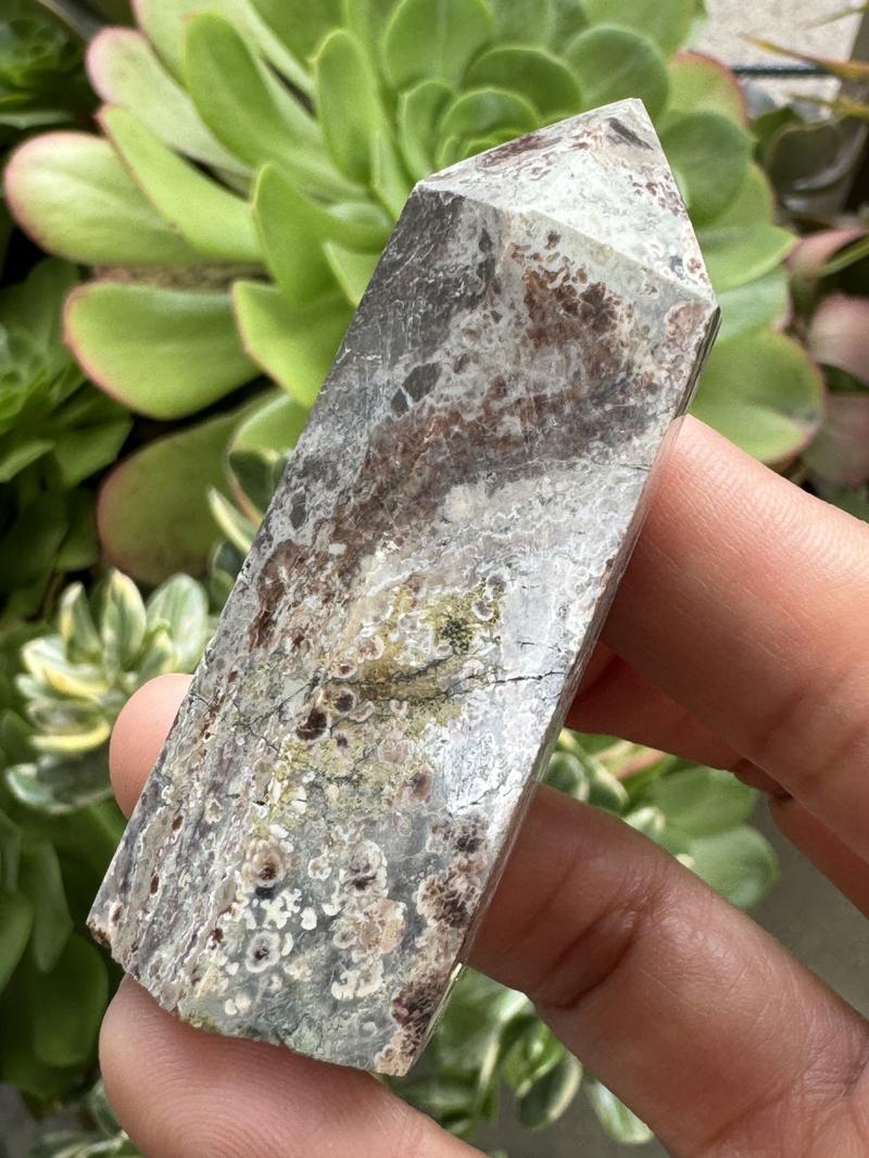 Green Cherry Blossom Agate Towers  Available now from Urban Rutile