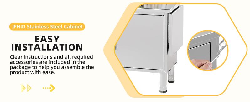 Stainless Steel Kitchen Cabinets, 57"x19.7" Commercial Worktable with Extend Panel & Adjustable Shelf, Heavy-Duty Kitchen Prep Table Workbench for Home, Restaurant, Garage and Hotel