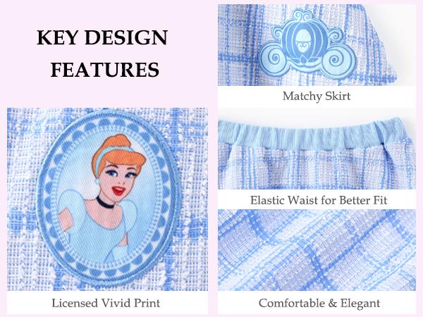 Disney Frozen Elsa Stitch Moana Minnie Toddler Girls 2 Piece Set Pearl Buttoned Knit Top Tweed Skirt Outfit for Kids Aged 2-7 Disney Frozen Elsa Stitch Moana Minnie Toddler Girls 2 Piece Set Pearl Buttoned Knit Top Tweed Skirt Outfit for Kids Aged 2-7
