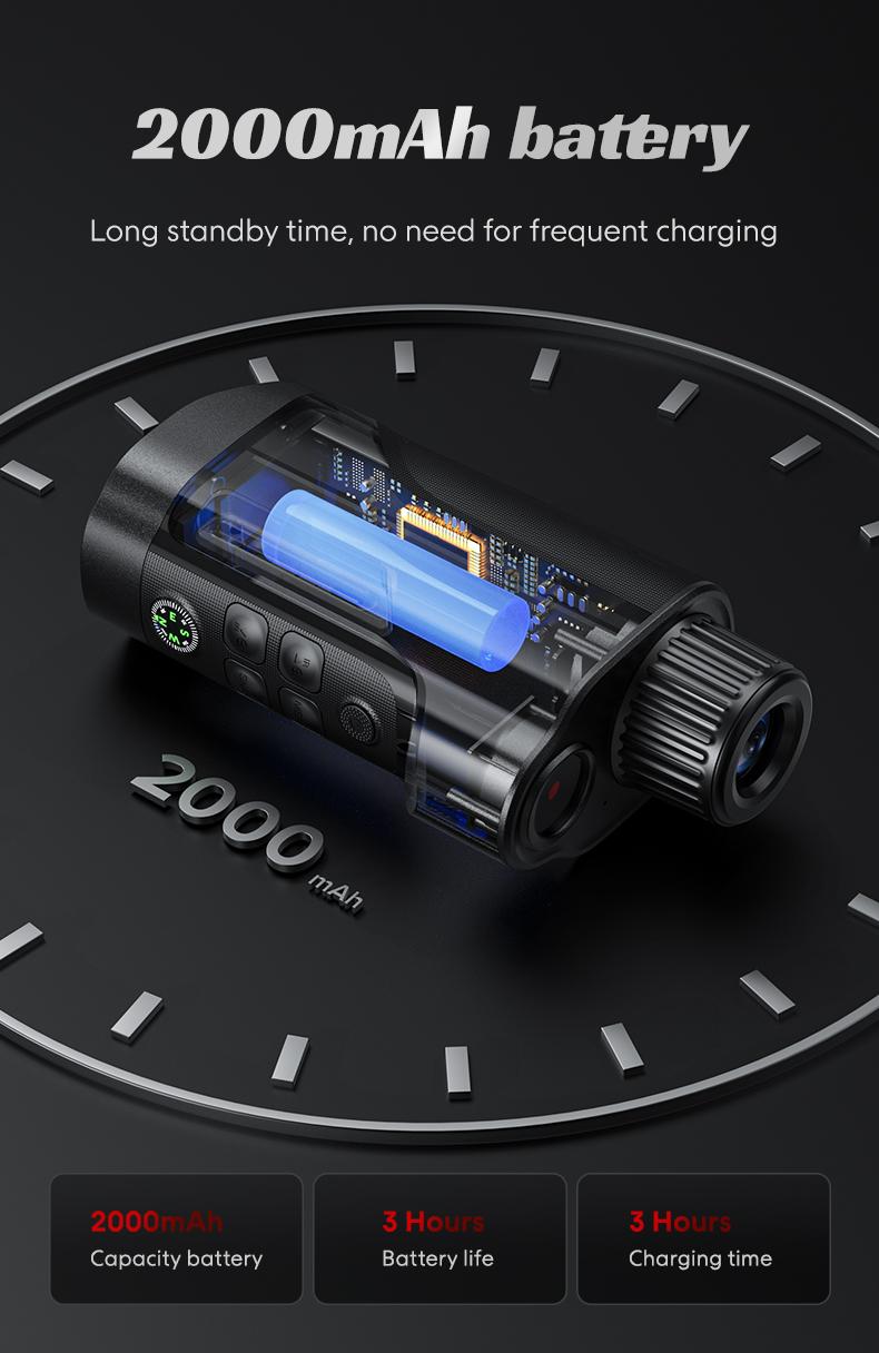 INSKAM 4K Night Vision Monocular with 2'' HD Screen,5000mAh Battery,7 IR Infrared 10X Zoom for Camping Wildlife Observation,Gift for Men Dad Husband